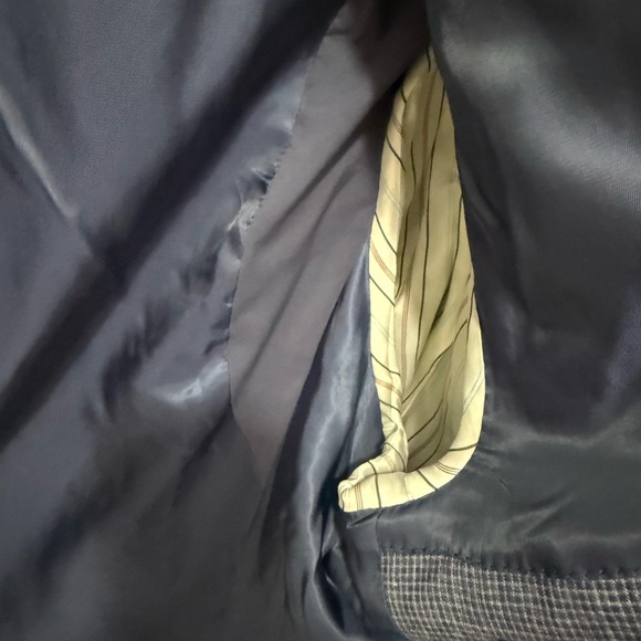 Lauren Ralph Lauren wool silk linen Textured Navy Blazer size 44L - Picture 9 of 9